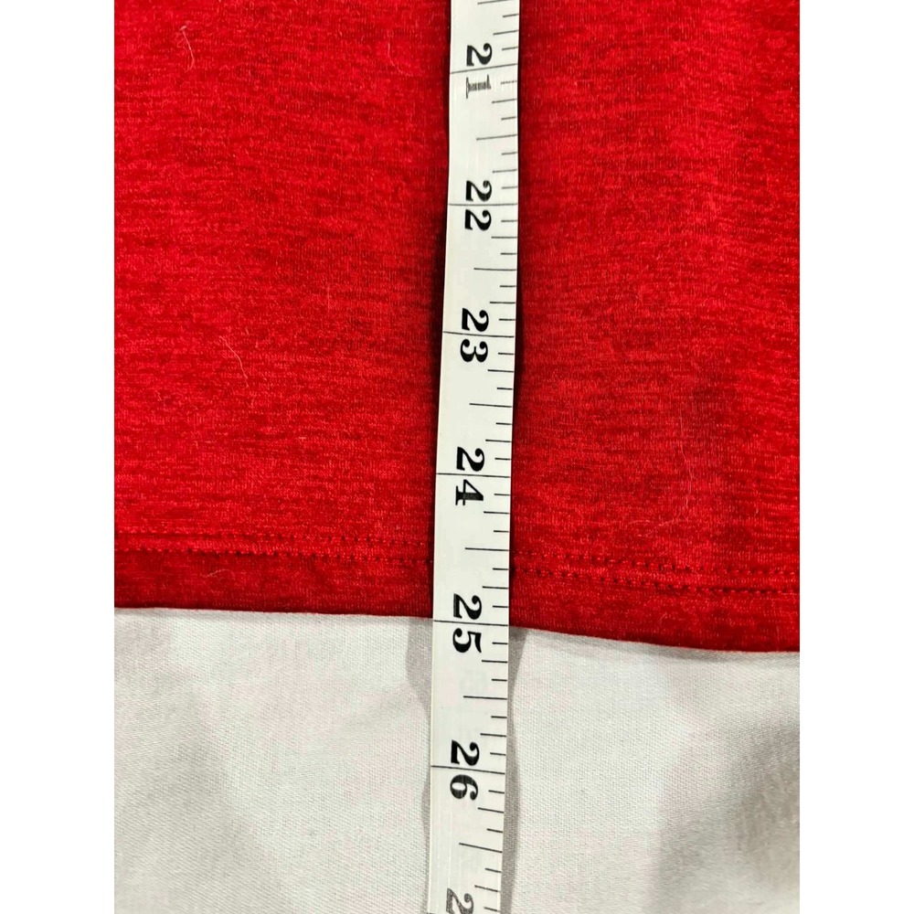 The North‎ Face Mens XL Red Heathered Quarter Zip Fleece Pullover Chest Pocket - Picture 5 of 10